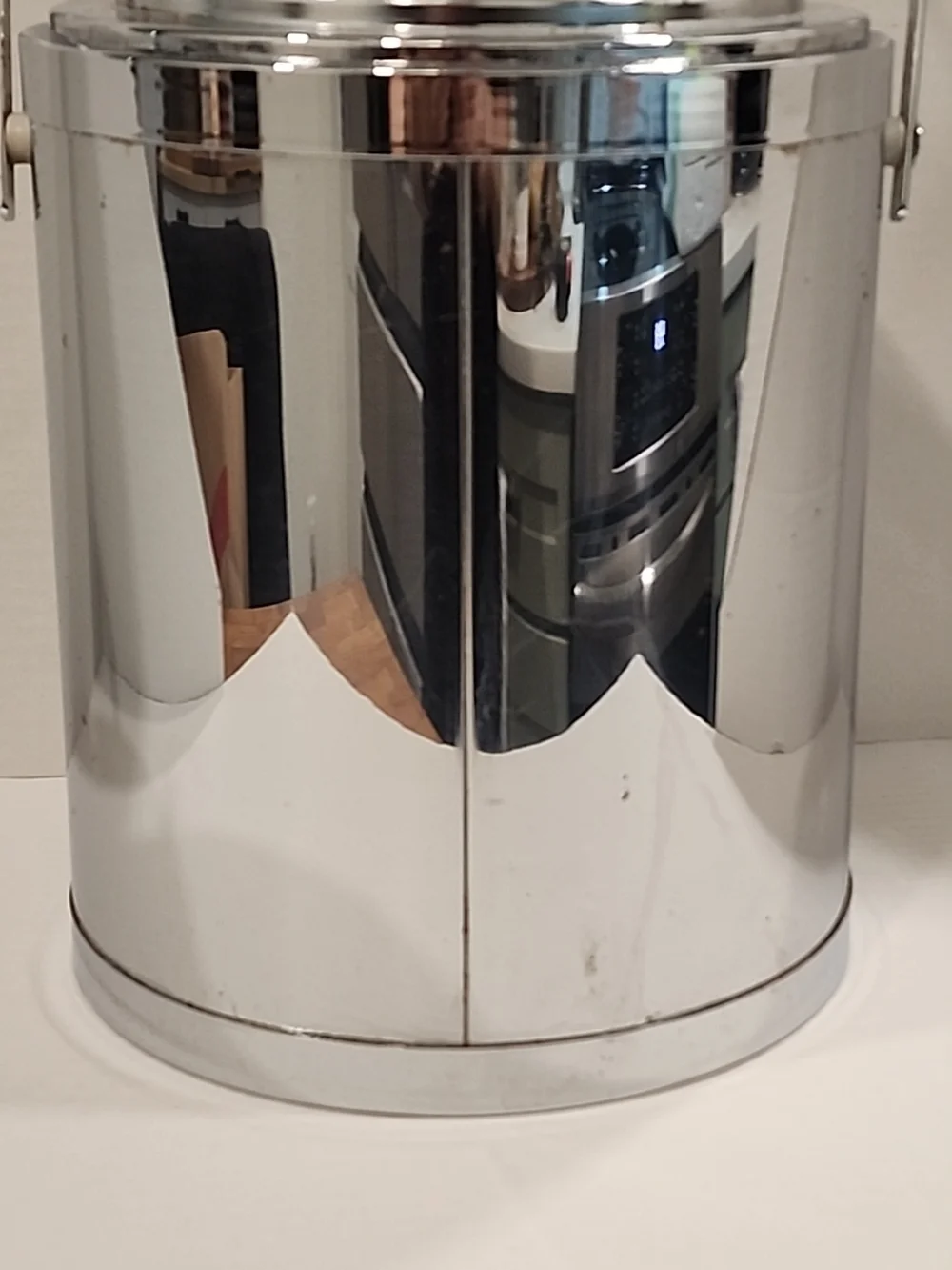 Kromex Vintage Ice Bucket Stainless Steel W/wood MCM Made in USA